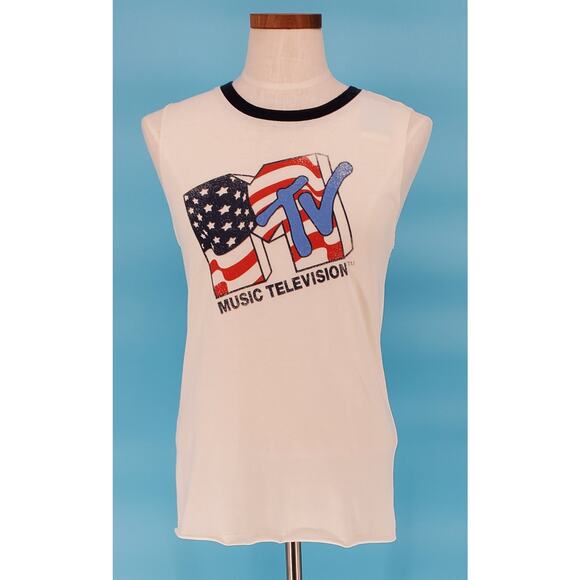 MTV Women's Size Small Logo Muscle Tank Top New - Picture 1 of 5